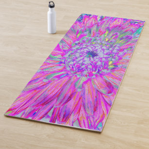 Tapis De Yoga Bleu rose et violet cool Artsy Dahlia Bloom