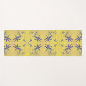 Tapis De Yoga Bleu rustique et Jaune (Devant (Horizontal))
