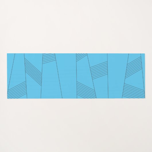 Tapis De Yoga Bleu, simple, élégant, abstrait motif (Dos (Horizontal))