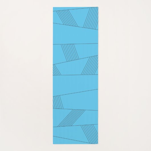 Tapis De Yoga Bleu, simple, élégant, abstrait motif (Dos)