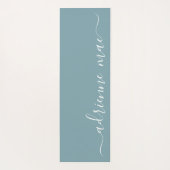 Tapis De Yoga Bleu Vert Nom Personnalisé Prière Ou (Dos)