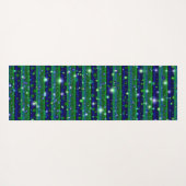 Tapis De Yoga Bleu vert rayures avec étoiles et Raindrops (Dos (Horizontal))