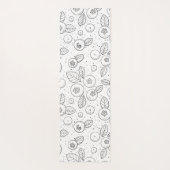 Tapis De Yoga Bleuets en noir et blanc (Dos)