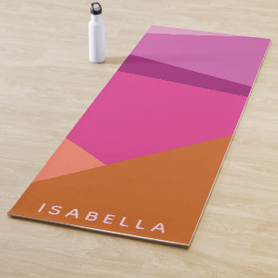 Tapis De Yoga Bloc de couleur géométrique en violet Nom personna