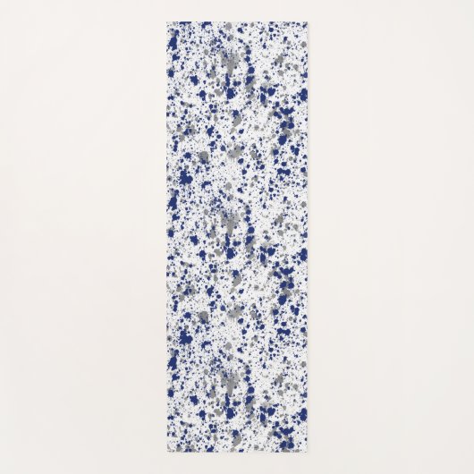 Tapis De Yoga Blue And Grey Paint Splash And Splatter Pattern (Devant)