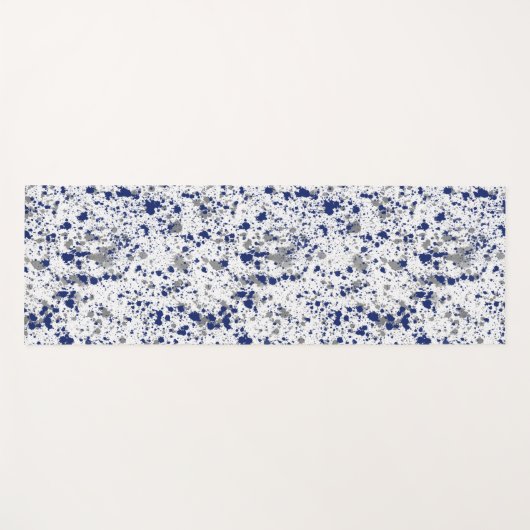 Tapis De Yoga Blue And Grey Paint Splash And Splatter Pattern (Devant (Horizontal))