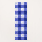 Tapis De Yoga Blue and White Bold Checkered Plaid Design  (Devant)