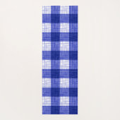 Tapis De Yoga Blue and White Bold Checkered Plaid Design  (Dos)