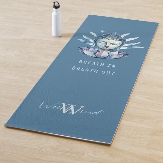 Tapis De Yoga Blue Buddha Head With Lotus Personalized (En situation)