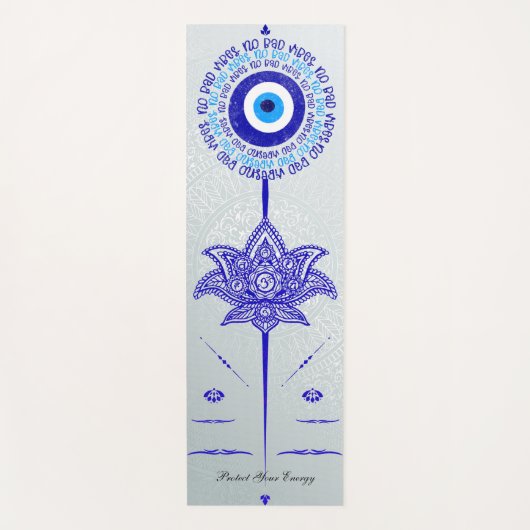 Tapis De Yoga Blue Eye Pas De Mauvaises Vibes Mandala Motifs (Devant)