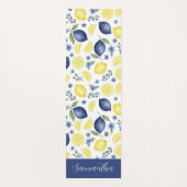 Tapis De Yoga Blue French Country Lemon Pattern Name  (Devant)