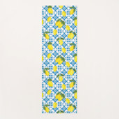 Tapis De Yoga Blue French Country Tile Lemons Pattern (Devant)