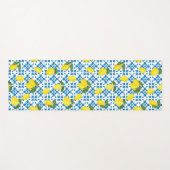 Tapis De Yoga Blue French Country Tile Lemons Pattern (Devant (Horizontal))
