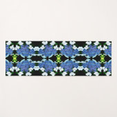 Tapis De Yoga Blue Lacecap Hydrangea Fleur Fermer Abstrait (Devant (Horizontal))