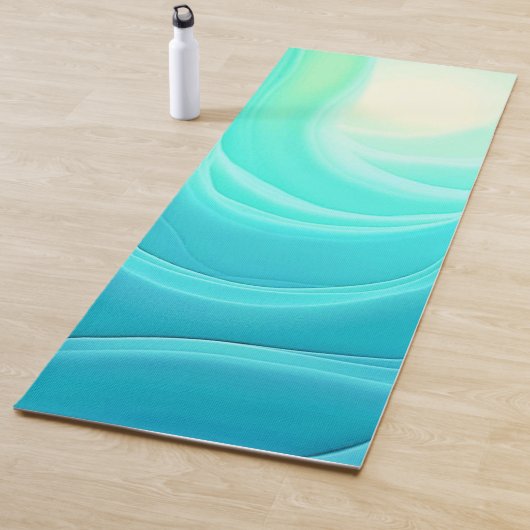 Tapis De Yoga Blue Ocean Serenity Waves Abstrait Design (En situation)