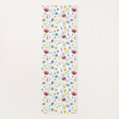 Tapis De Yoga Blue Pink Wildflower Botanical Custom Name  (Dos)
