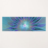 Tapis De Yoga Blue Purple Flower Dream Abstrait Fractal Art (Devant (Horizontal))