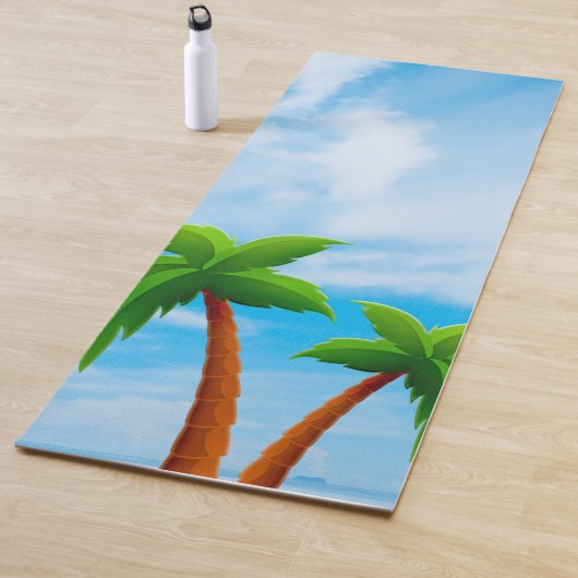 Tapis De Yoga Blue Sky Palms Fitness Élégant Modèle (En situation)