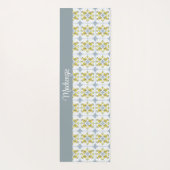 Tapis De Yoga Blue Tile French Country Lemon Name Monogram (Dos)