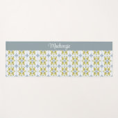 Tapis De Yoga Blue Tile French Country Lemon Name Monogram (Devant (Horizontal))