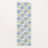 Tapis De Yoga Blue Tile French Country Lemon Pattern (Devant)