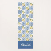Tapis De Yoga Blue Tile French Country Lemon Pattern Name (Dos)