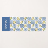 Tapis De Yoga Blue Tile French Country Lemon Pattern Name (Devant (Horizontal))