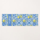 Tapis De Yoga Blue Tile French Country Lemon Pattern Provencal (Devant (Horizontal))