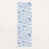Tapis De Yoga Blue White Floral Botanical Pattern Whimsical Boho (Devant)