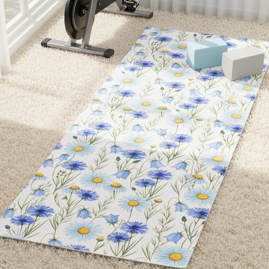 Tapis De Yoga Blue Wildflower Meadow