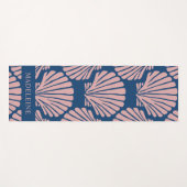 Tapis De Yoga Blush Pink Tropical Seashells Custom (Devant (Horizontal))