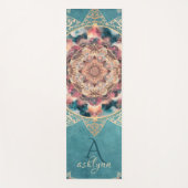Tapis De Yoga Boho Aquarelle Nebula Gold Flower Mandala Yogi (Devant)