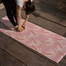 Boho Beach Palm Yoga Mat Pilates côtiers tropicaux
