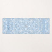 Tapis De Yoga Boho bleu clair Mandala Élégant Monogramme (Devant (Horizontal))