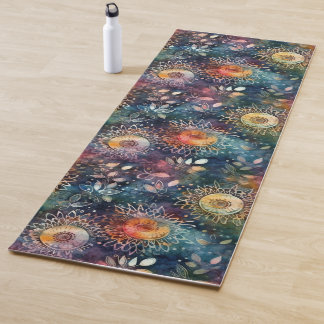 Tapis De Yoga Boho Bloom : Oasis Florale Colorée Yoga Mat