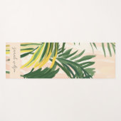 Tapis De Yoga Boho Blush Green Tropical Palm Plage Feuille (Devant (Horizontal))