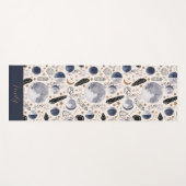 Tapis De Yoga Boho Céleste Lune Phase Crystal Motif mystique (Devant (Horizontal))