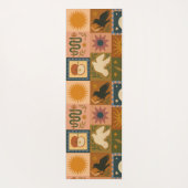 Tapis De Yoga Boho Celestial | Soleil et lune rétro (Dos)