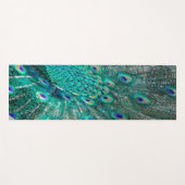Tapis De Yoga Boho Chatoyant Chic Peacock Feather (Devant (Horizontal))