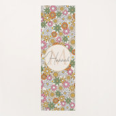 Tapis De Yoga Boho Daisy Flowers les années 70 Floral Super (Devant)