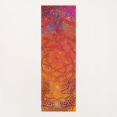 Tapis De Yoga Boho Fleur Mandala Élégante Orange Lumineuse (Devant)