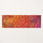 Tapis De Yoga Boho Fleur Mandala Élégante Orange Lumineuse (Devant (Horizontal))