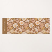 Tapis De Yoga Boho Floral Botanical Personnalisé (Devant (Horizontal))