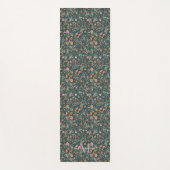 Tapis De Yoga Boho Floral Mandala | Calligraphie de monogramme (Devant)