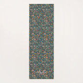 Tapis De Yoga Boho Floral Mandala | Calligraphie de monogramme (Dos)