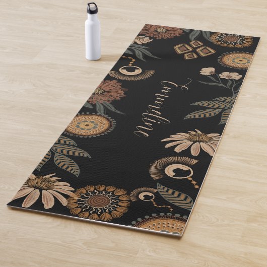 Tapis De Yoga Boho Floral Personnalisé (En situation)