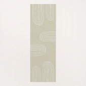 Tapis De Yoga Boho Grey Mid Century Chic Rainbow Monogramme (Dos)