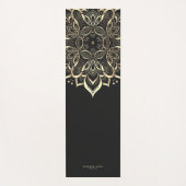 Tapis De Yoga Boho Lotus Black Gold Mandala (Devant)