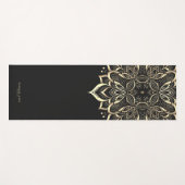 Tapis De Yoga Boho Lotus Black Gold Mandala (Devant (Horizontal))
