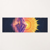 Tapis De Yoga Boho Mandala Mountain Sunset | Cosmic Night Sky (Devant (Horizontal))